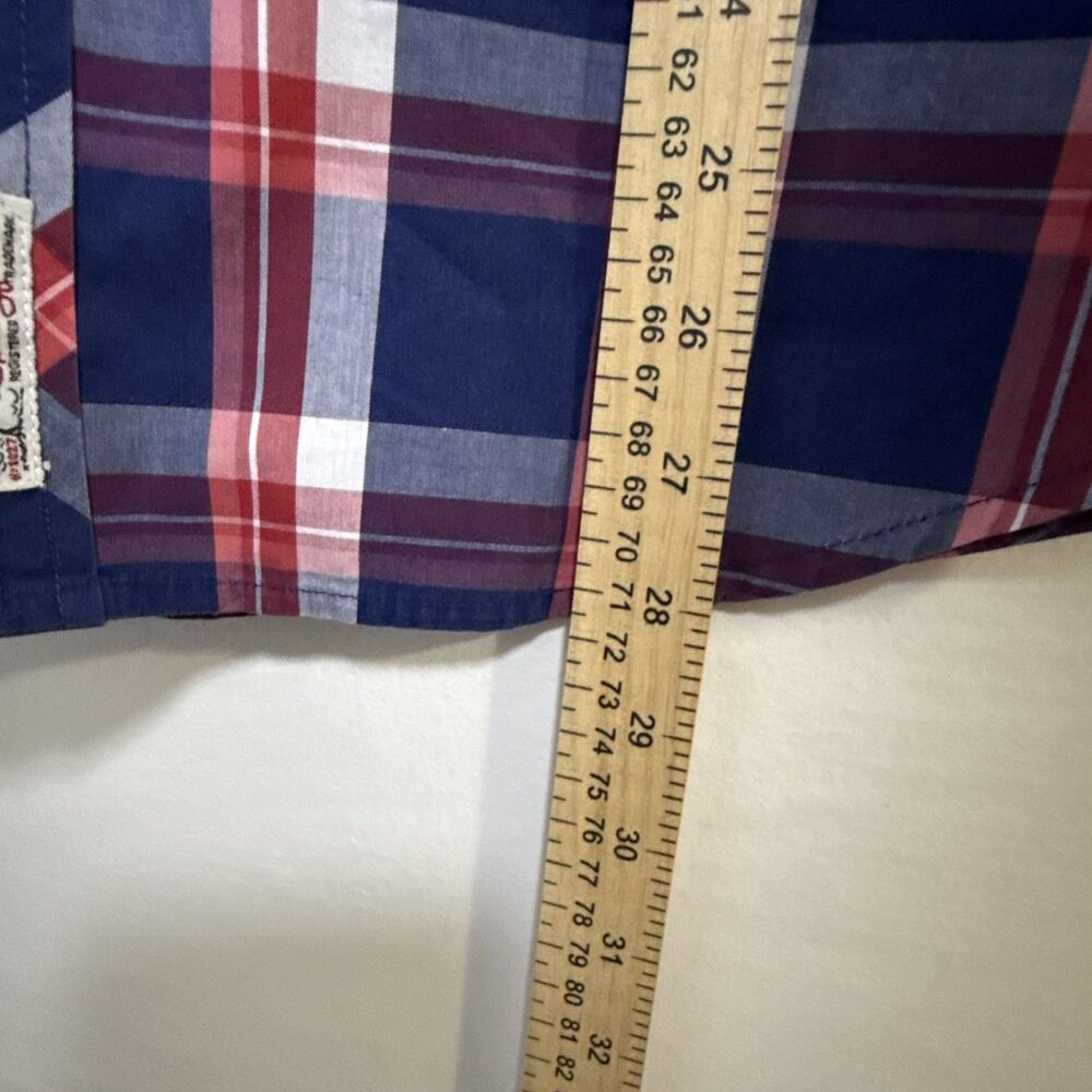 Springfield Custom Fit Men’s Button Up Shirt Short Sleeve Checkered Size M - Picture 6 of 7